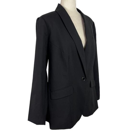 Universal Standard Rio Stretch Wool Formal Blazer Jacket Suit in Black XS 10-12 - Picture 8 of 16